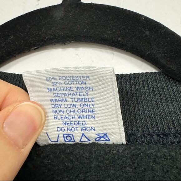 Vintage Grey Carousel Horse Embroidered Sweatshirt Womens L 90s Holiday Grandma - Picture 3 of 9